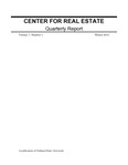 Center for Real Estate Quarterly, Volume 7, Number 4