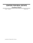 Center for Real Estate Quarterly, Volume 7, Number 3 by Portland State University. Center for Real Estate