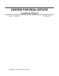 Center for Real Estate Quarterly, Volume 7, Number 2