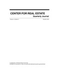 Center for Real Estate Quarterly, Volume 4, Number 3