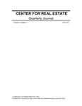 Center for Real Estate Quarterly, Volume 4, Number 4