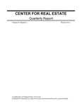 Center for Real Estate Quarterly, Volume 8, Number 1