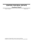 Center for Real Estate Quarterly, Volume 8, Number 3 by Portland State University. Center for Real Estate