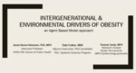 Intergenerational & Environmental Drivers of Obesity: an Agent Based Model Approach