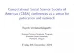 Computational Social Science Society of Americas (CSSA) Conferences as a Venue for Publication and Outreach