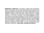 Generalists, Specialists, and the Best Experts: Where do Systems Thinkers Fit In? by Joshua Hughes