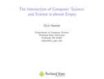 The Intersection between Science and Computer Science is Almost Empty by Dick Hamlet