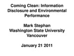 Information Disclosure and Environmental Performance by Mark Stephan