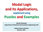 Modal Logic and its Applications, Explained using Puzzles and Examples