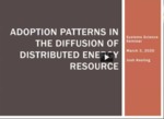 Adoption Patterns in the Diffusion of Distributed Energy Resources