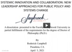 Systemic Innovation and Collaboration: New Leadership Approaches for Public Policy And Systems Change