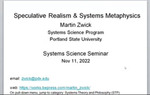 Speculative Realism and Systems Metaphysics by Martin Zwick