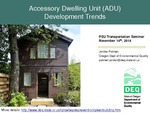 Accessory Dwelling Units in Portland, Oregon: Evaluation and Interpretation of a Survey of ADU Owners by Jordan Palmeri