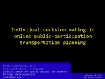 Individual Decision Making in Online Public-Participation Transportation Planning by Martin Swobodzinski