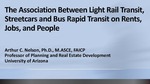 Webinar: The Association Between Light Rail Transit, Streetcars and Bus Rapid Transit on Jobs, People and Rents by Arthur C. Nelson