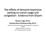 Webinar: The Effects of Demand-Responsive Parking on Transit Usage and Congestion: Evidence from SFpark