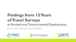 Webinar: Findings From 15 Years Of Travel Surveys At Portland Area Transit-oriented Developments (TODs)