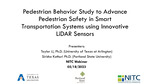 Webinar: Collecting and Analyzing Pedestrian Behaviors at Intersections Using LiDAR Tracking Technologies